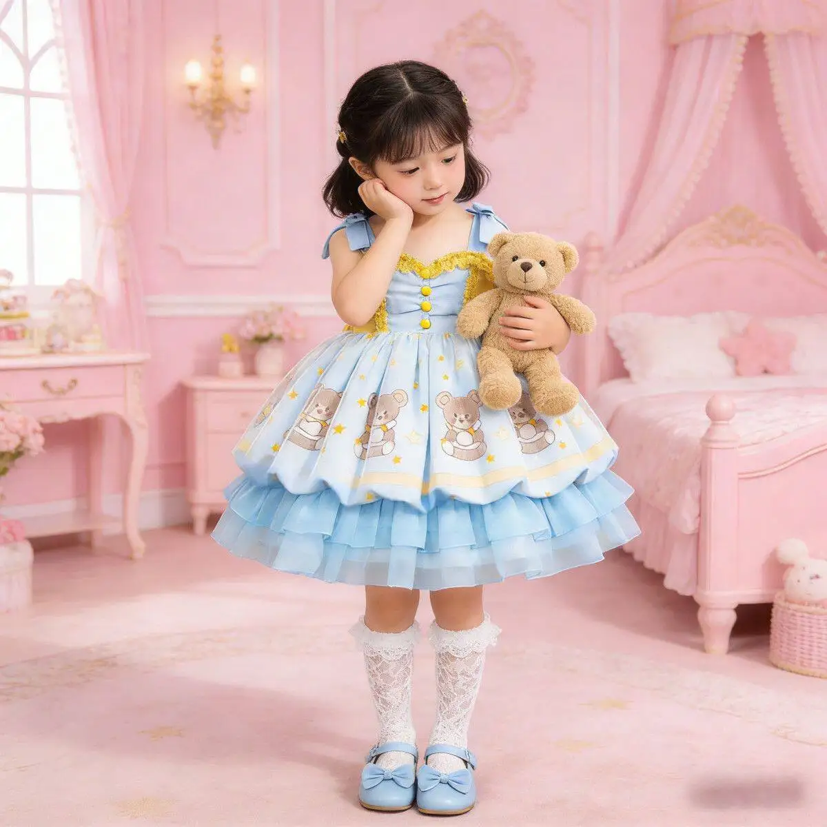 Mädchen Lolita Boutique Hochzeitskleid Baby Niedliches Cartoon-Prinzessinnen-Geburtstags-Tutu-Kleid Kinder Hochwertige Süße Lolita Baby-Mode – Detail 12