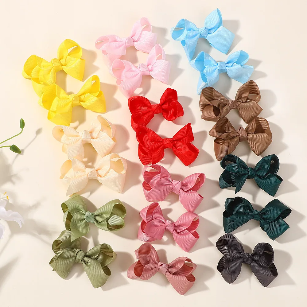 10 teile/satz Zufällige Farbe Haar Clips für Mädchen Handgemachte Ripsband Haarnadeln Kinder Barrettes Mode Boutique Haar Acces