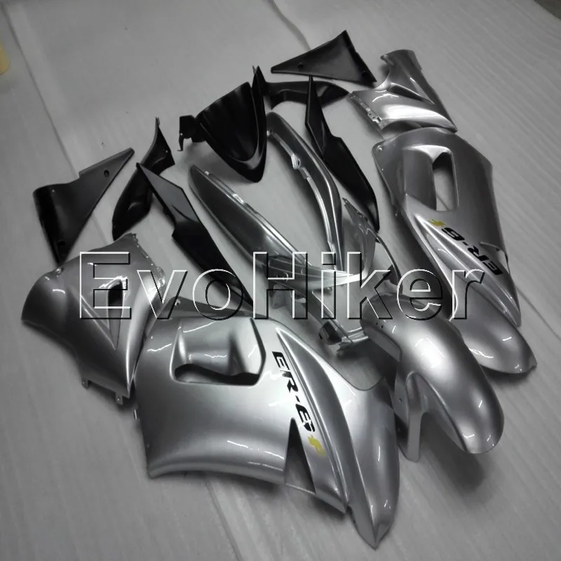 ABS Fairings for ER-6F 650r 2006 2007 2008 silver ER6F 06 07 08 motorcycle bodywork kit