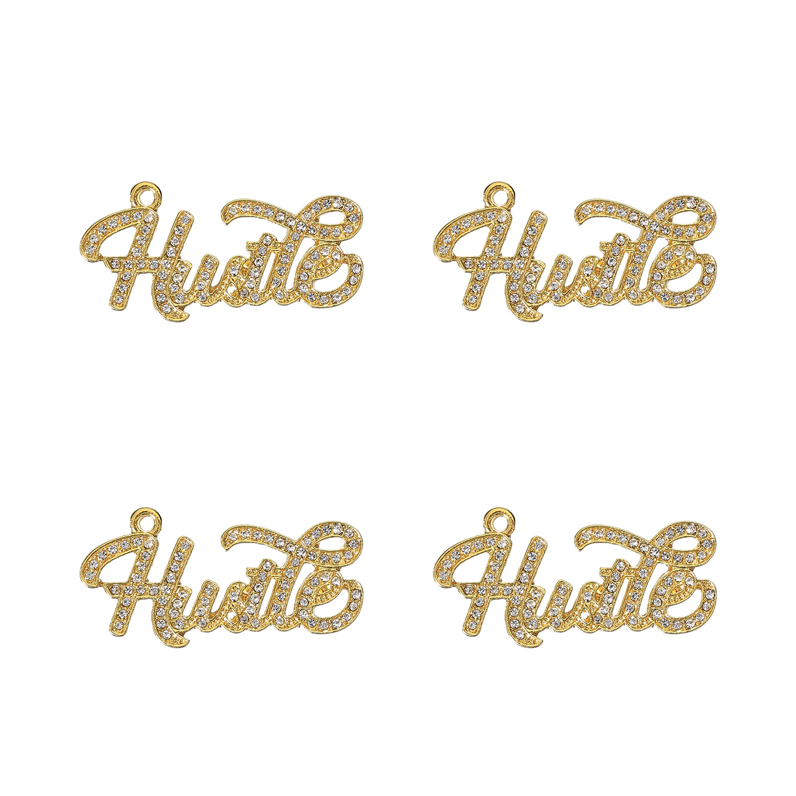 10pcs Aolly Letter Hustle Charms for DIY Bracelet Bangle Making LTC0483-LTC0486