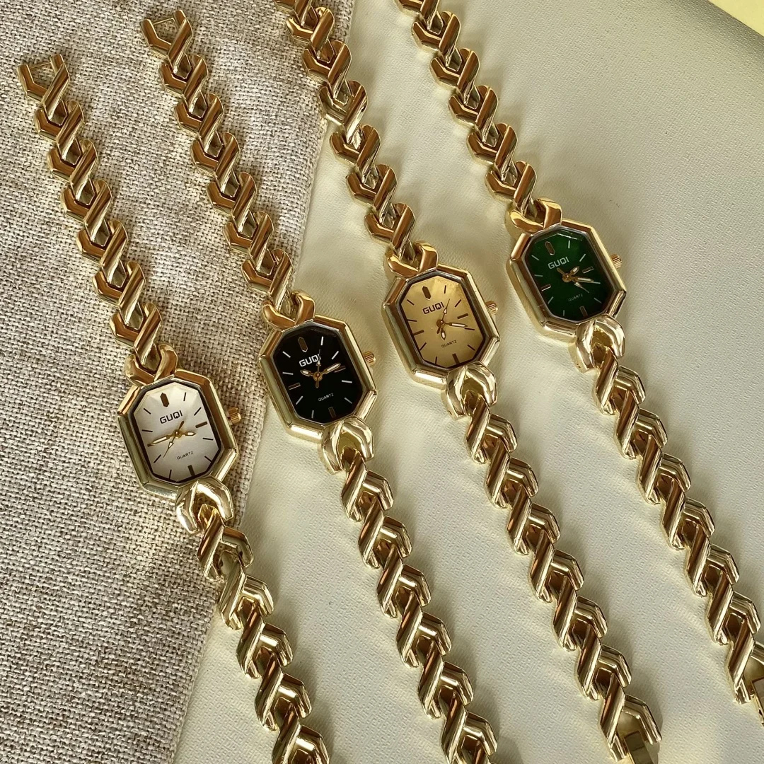 Брендовые женские часы, элегантные модные золотые часы для женщин, оригинальные кварцевые наручные часы с простым циферблатом, женские Reloj Mujer