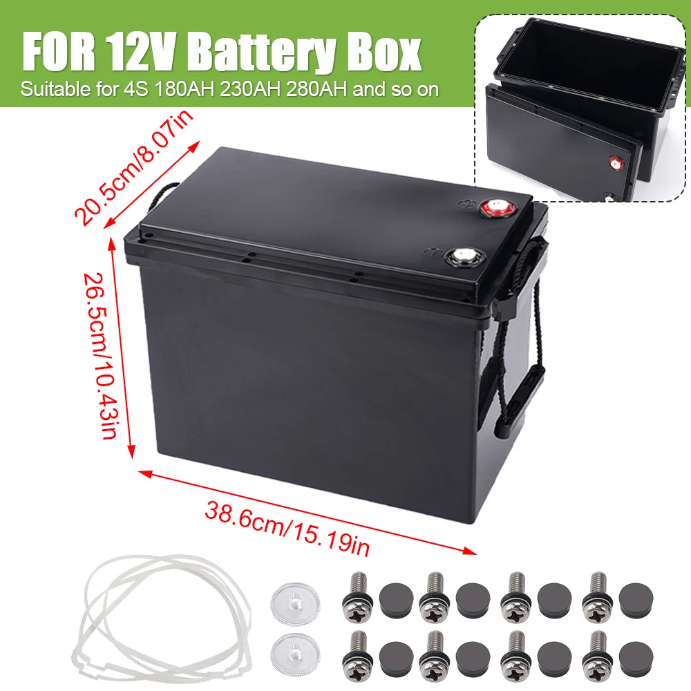 230AH 280AH for 4S Battery Storage Boxes 12V Solar Cells Case RV Yacht DIY Portable Battery Storage Plastic Lithium Battery image 3