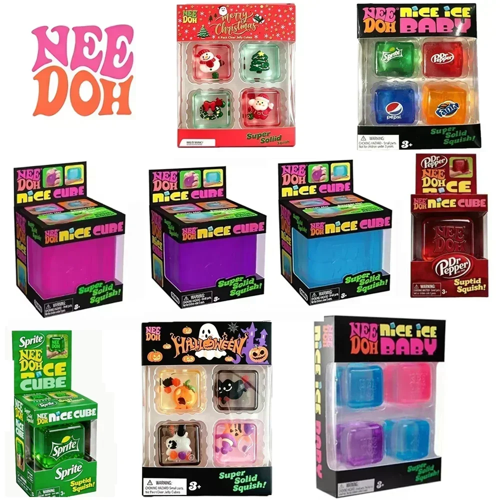 NEW Trending Nee Doh Jellyfish & Cube Squish Toy - Soft Jelly Squeeze Stress Relief Fidget, Sensory NeeDoh for Kids & Adults***