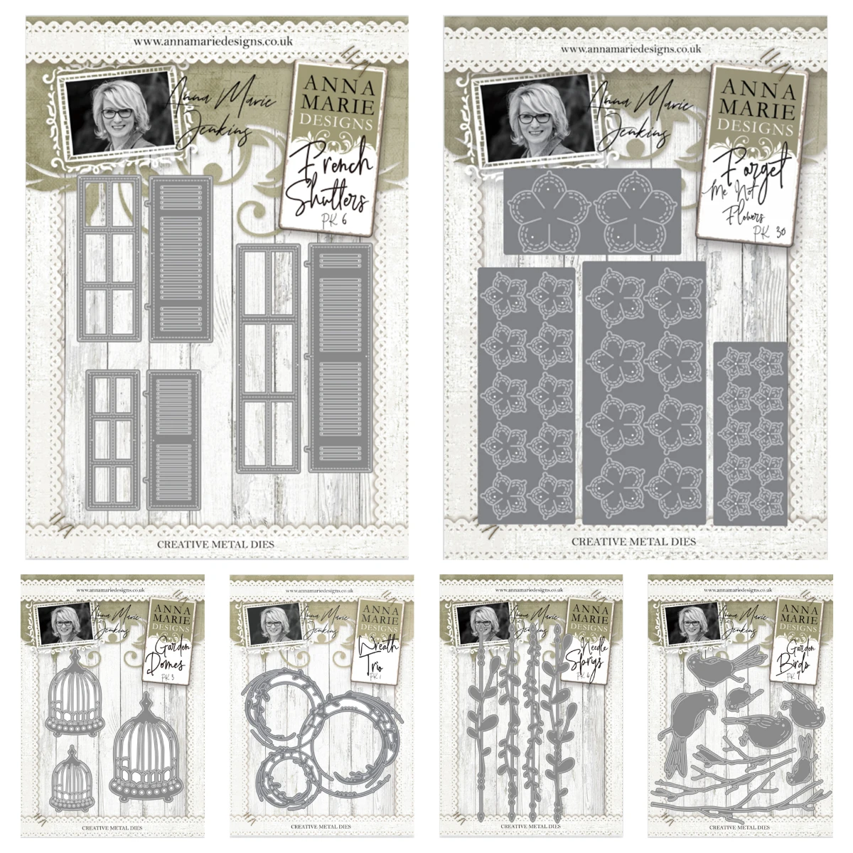 

Needle Sprigs Garden Birds French Shutters Wreath Trio Die Metal Cutting Dies for DIY Scrapbooking Holiday Gifts Greeting Cards