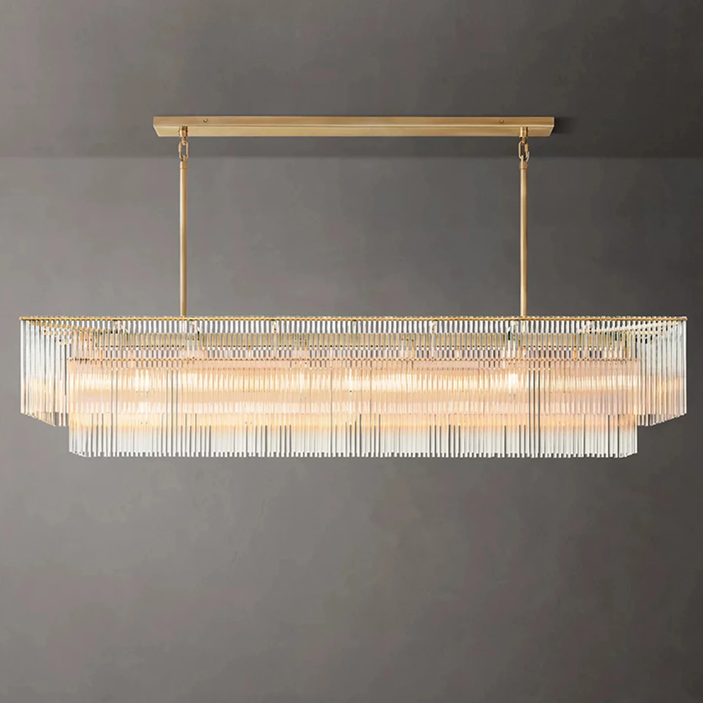 High-End Crystal Pendant Chandelier for Elevated Ceilings in Residential Living and Dining Areas, Elegant Home Decor Lighting