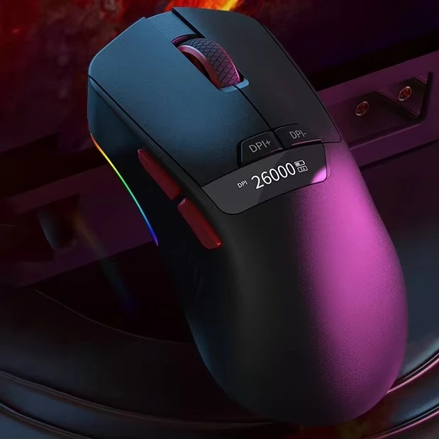 Gaming Mouse Wireless Rechargeable 7 Button Programmable 3395 Sensor 26000DPI 2.4Ghz 8K Dongle for Pc Computer Gaming Gamer