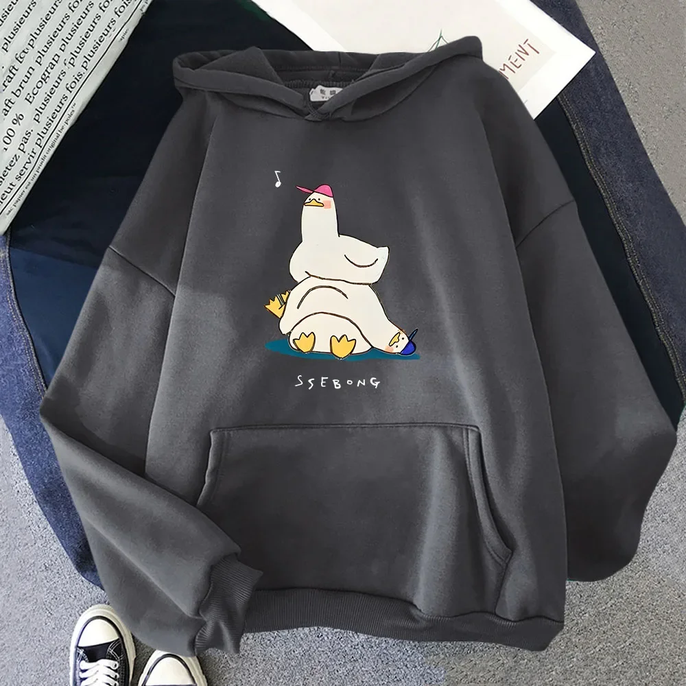 Funny Duck Hoodie I'm Sick of Everything Sweatshirt Fashion Women Clothing Cartoon Anime Pullover High Street Streetwear Men Top