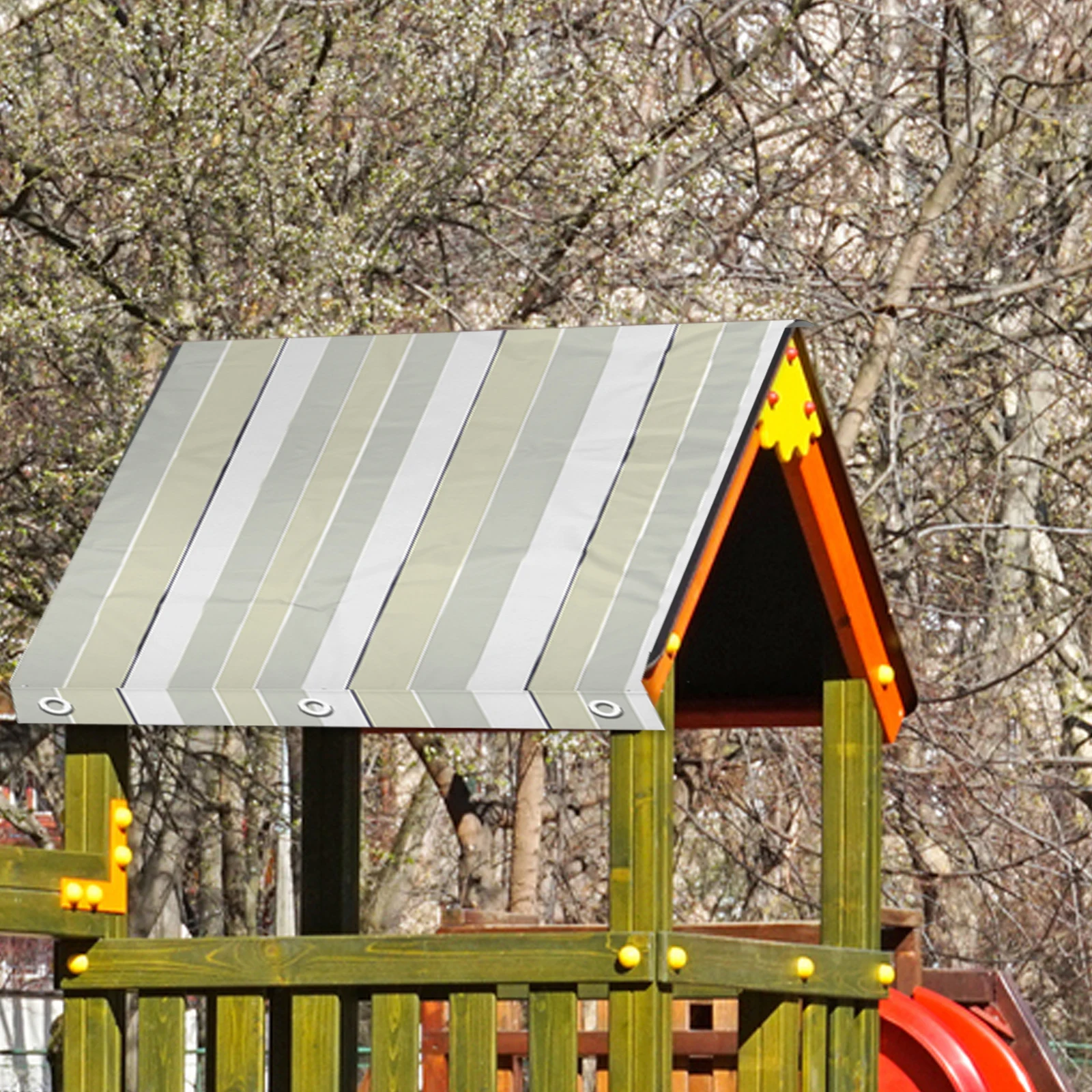 Outdoor Kinderschommel Plafondhoes Hangstoel Mouw Set Grijze Oxford Doek