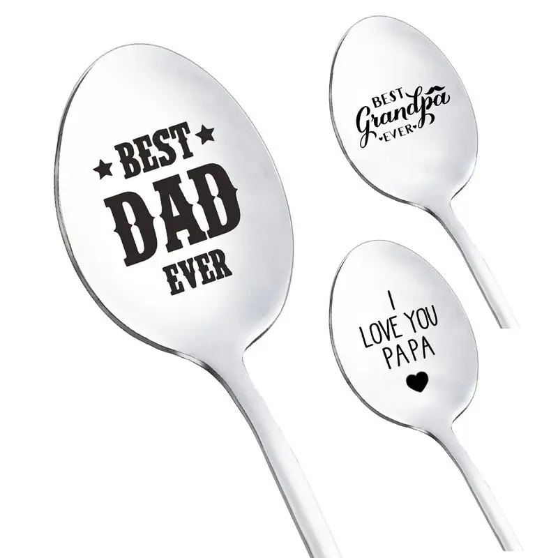 Dad Spoon Stainless Steel Engraved Dad's Shovel Cute Emotional Gift for Christmas Thanksgiving Father's Day Cool Gifts for Dad