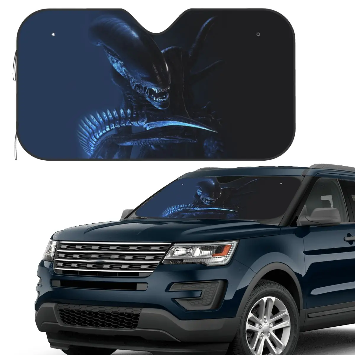 

Xenomorph Alien Sunshade Windscreen Car Front Windshield Window Sun Visor Accessories Covers