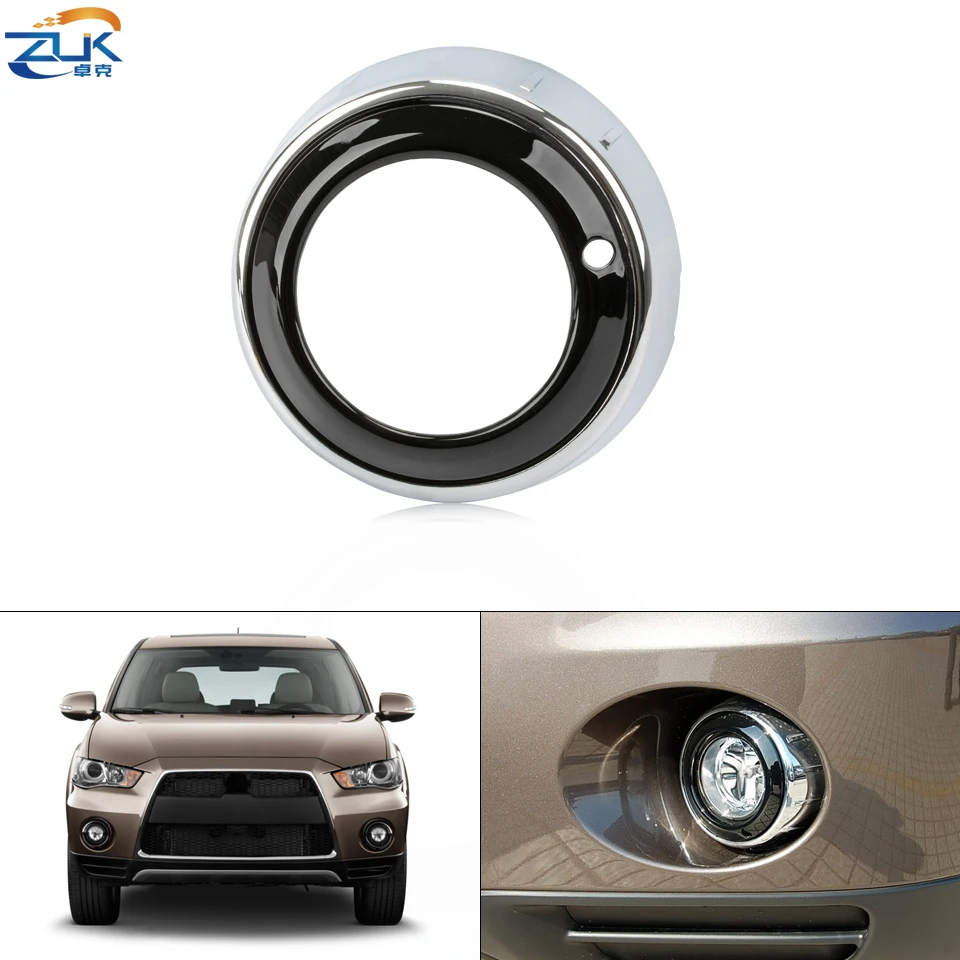 ZUK Front Bumper Fog Light Reflector Lamp Cover Foglight Foglamp Garnish Trim For Mitsubishi Outlander 2010 2011 2012