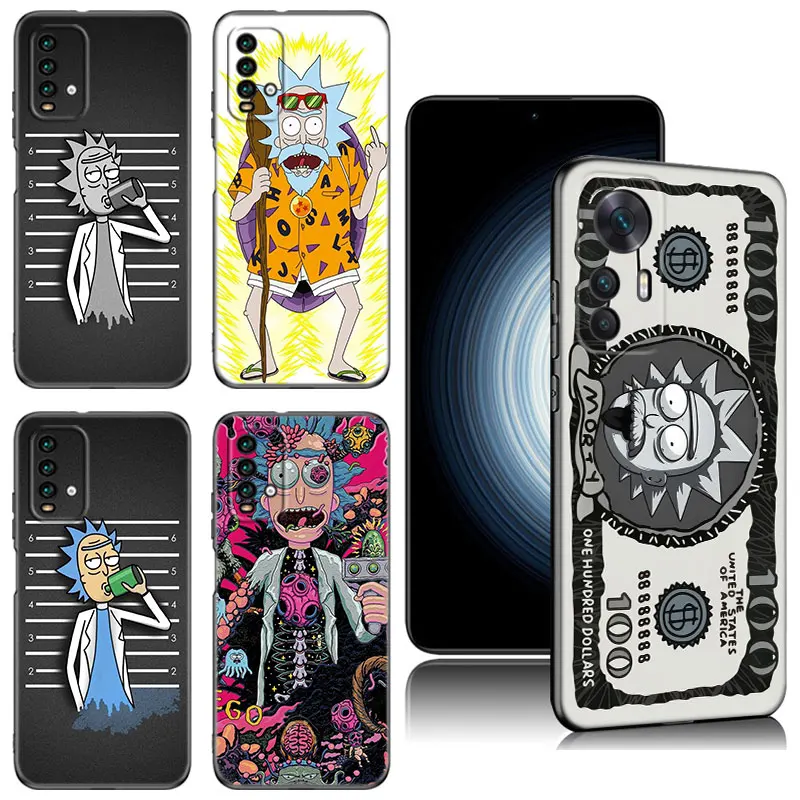 Psychedelic Doctor Art Black Silicone Phone Case For Xiaomi Redmi 9 9A 10A 9C 10C 12C 13C 5G 9T 10 Prime A1 A2 Plus