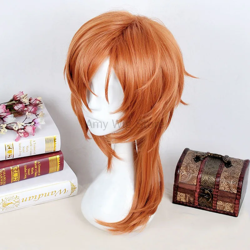 Anime bungo cães vadios chuya nakahara chuuya peruca cosplay traje masculino cabelo feminino festa de halloween perucas + rede de cabelo