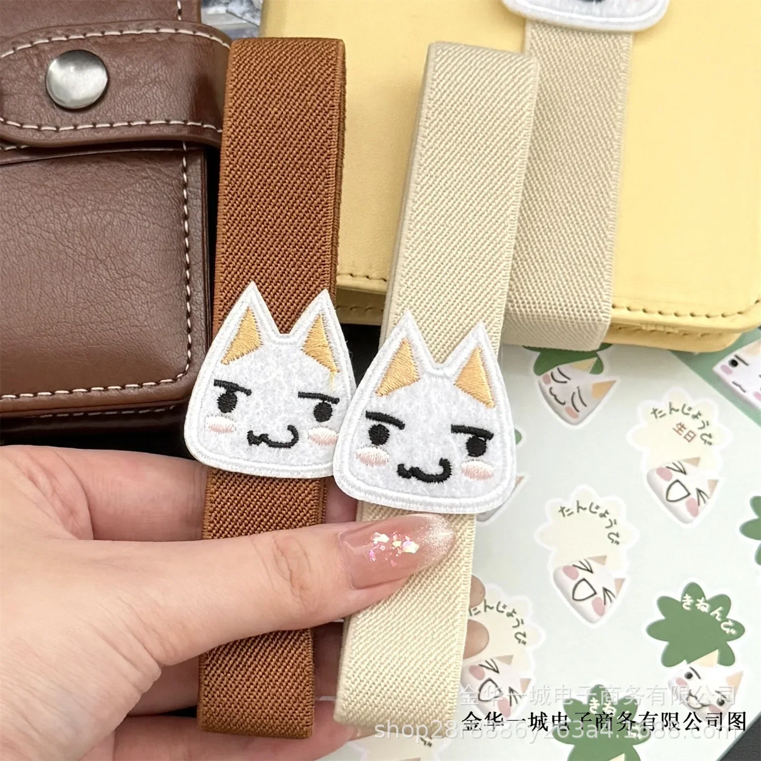 Japanese Cute Cartoon Kitten Loose-leaf Notebook Elastic Strap Scrapbook Journal Book Storage Elastic Elastic Band Binding Rope