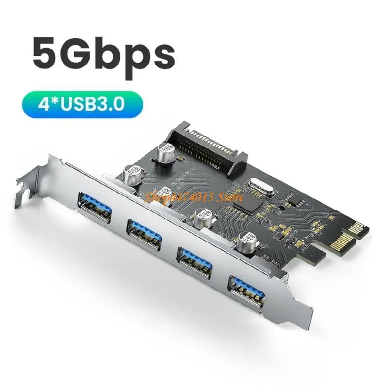 

K1AA 4 Port USB PCI-E Card Card Pci-Express USB Adapter 5 Гбит / с.