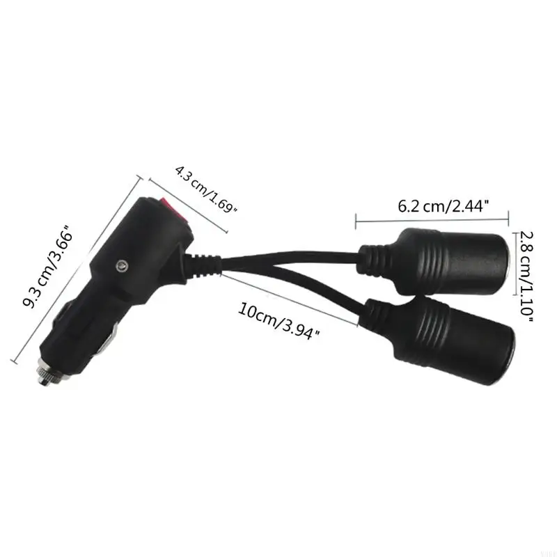 2025 New 12V/24V Cigarette Y Splitter Power Cable with for Car Gadgets