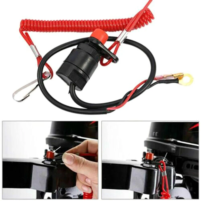 Boat Outboard Engine Motor Kill Stop Switch Safety Tether Lanyard Motorcycle Accessories Motorcycle Switches