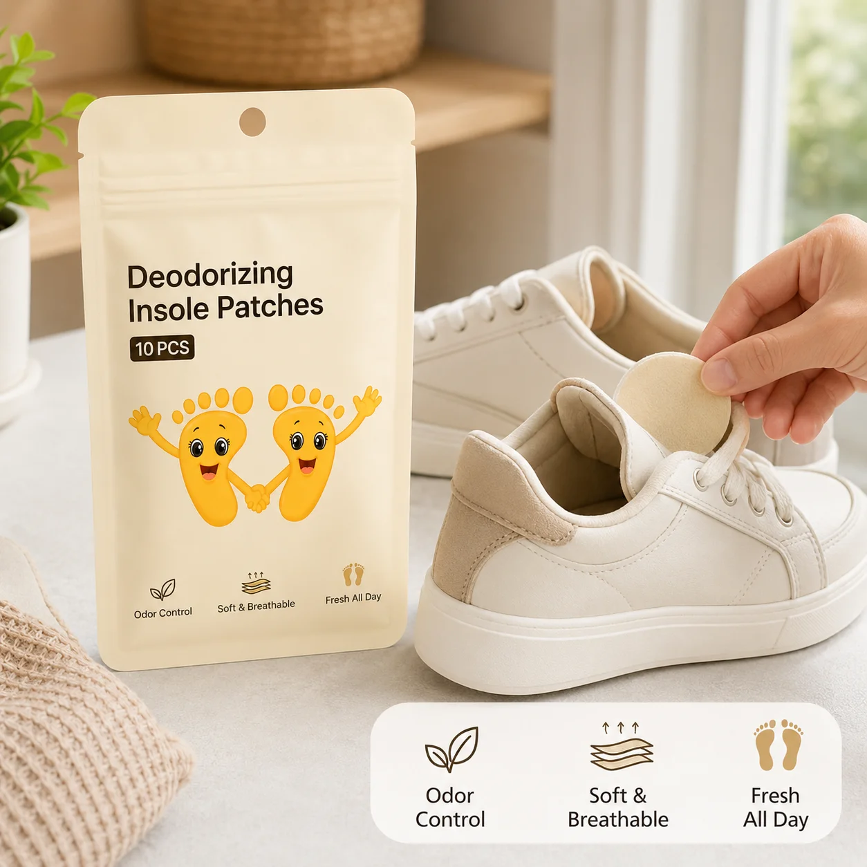 10pcs Portable Shoe Deodorizer Sticker Odor Eliminator Freshener for Sneakers