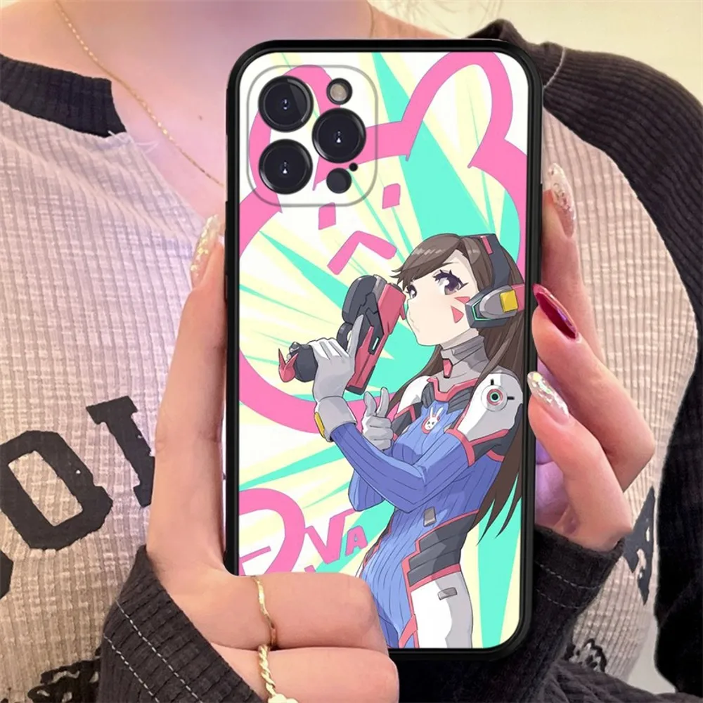 O-Overwatchs-Caixa de telefone DVA Game, capa de silicone macia para iPhone 15, 14, 13, 12, 11 Pro Mini, XS MAX, 8, 7, 6 Plus, X, XR