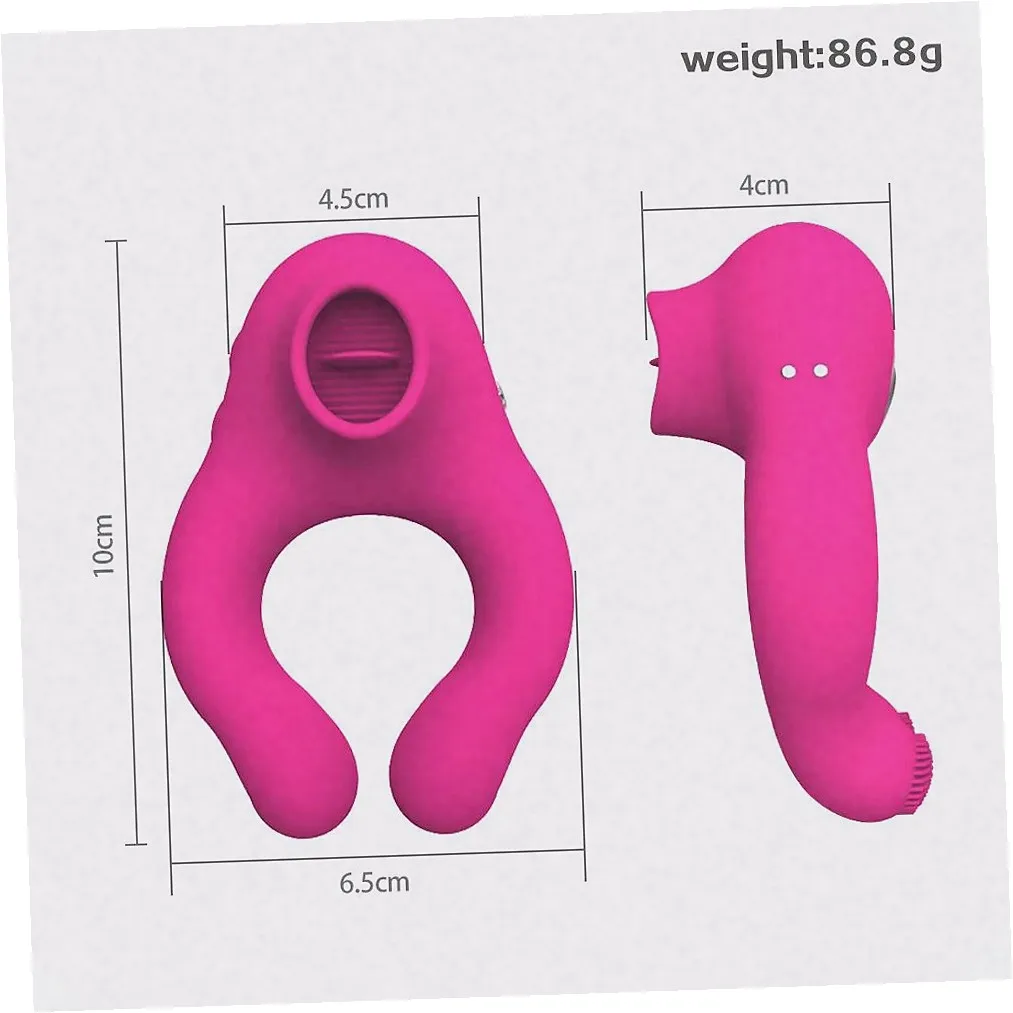 Couples Share Vibrating Tongue Licking Semen Locking Penis Rings For Men Tongue Licking Stimulation Massage Rings Sex Toys view 6