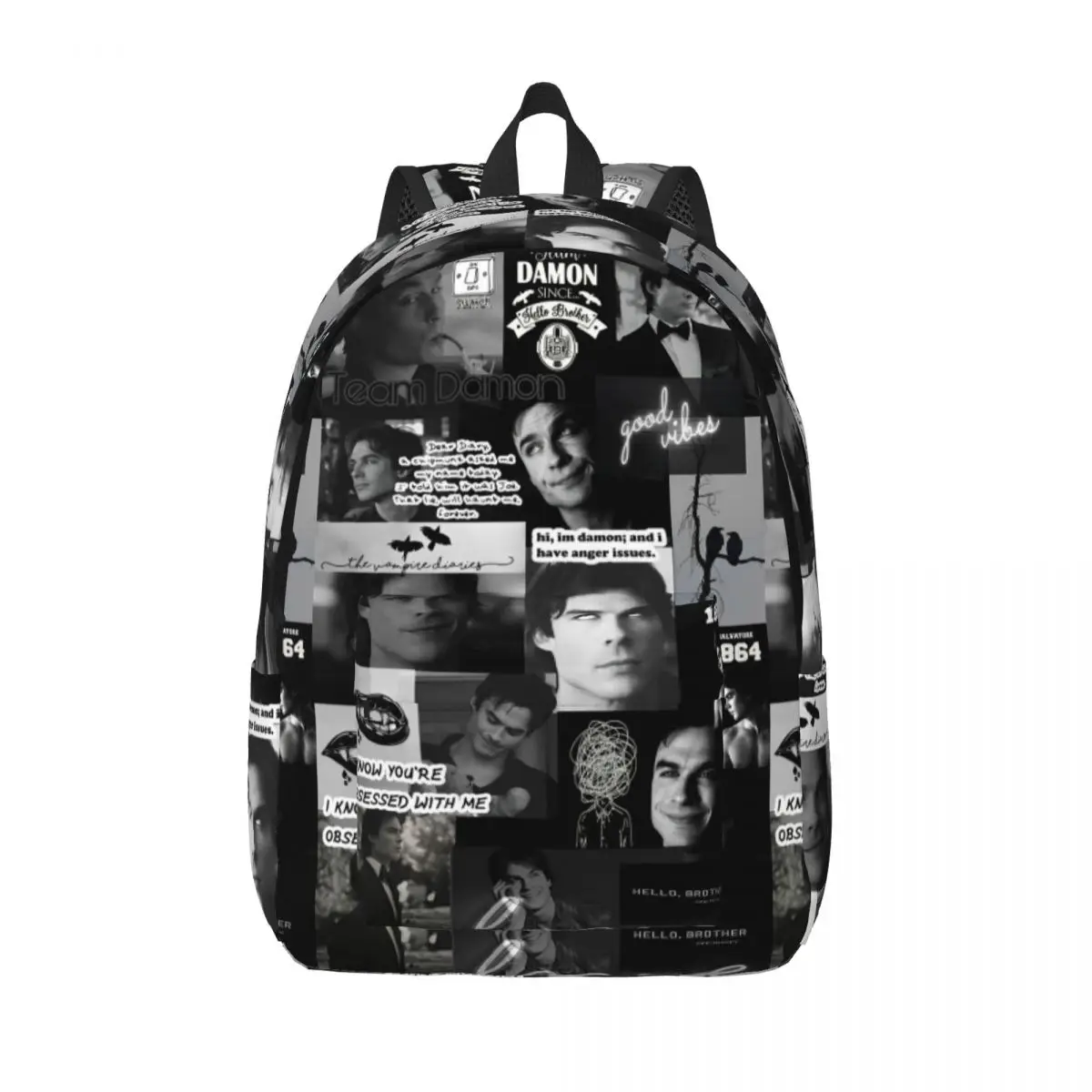 

The Vampire Diaries Damon Salvatore Backpack Sports High School Work TV Series Daypack Men Women Laptop Computer Canvas Bags