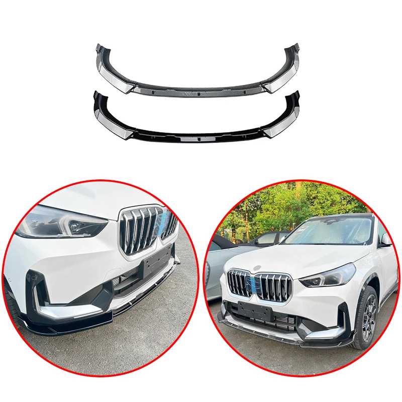 

For BMW X1 U11 U12 M Sport 2023 2024 Front Bumper Lip Spoiler Glossy Black Or Carbon Fiber Look Paint