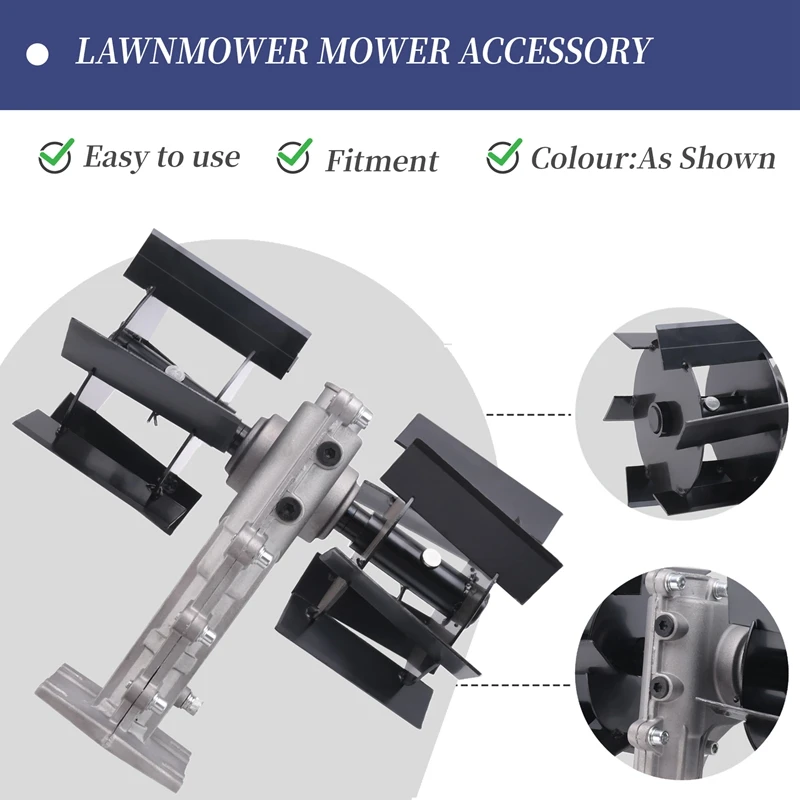 Universal Precision Alloy Lawnmower  Mower Accessory  Straight Oblique Blade Loosening  Trenching Weeding Plowing Wheel