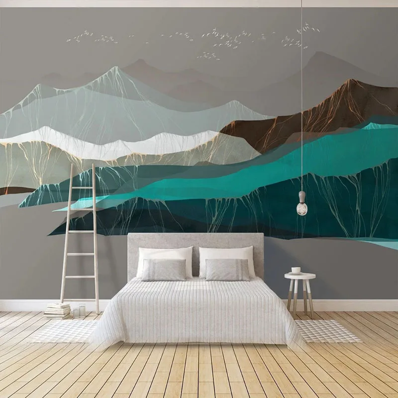 Custom Chinese Style 3D Ink Landscape Wall Mural Modern Light Luxury Wallpaper Abstract Art Background for Living Room Bedroom
