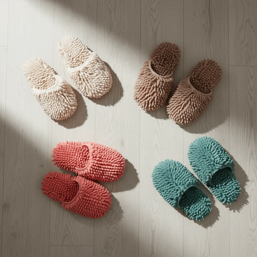 

Absorbent Chenille Sucking Water Slippers Washable Soft Mopping Slippers Microfiber Multifunction Dust Cleaning Slippers Kitchen