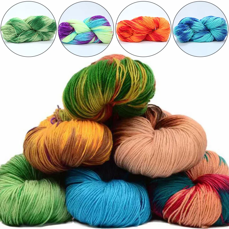 50G 4 Strand Segment Dyed Yarn Thick Acrylic Yarn Thread For Diy Handmade Knitted Baby Sweater Hat Scarf Knitting Crochet Yarn