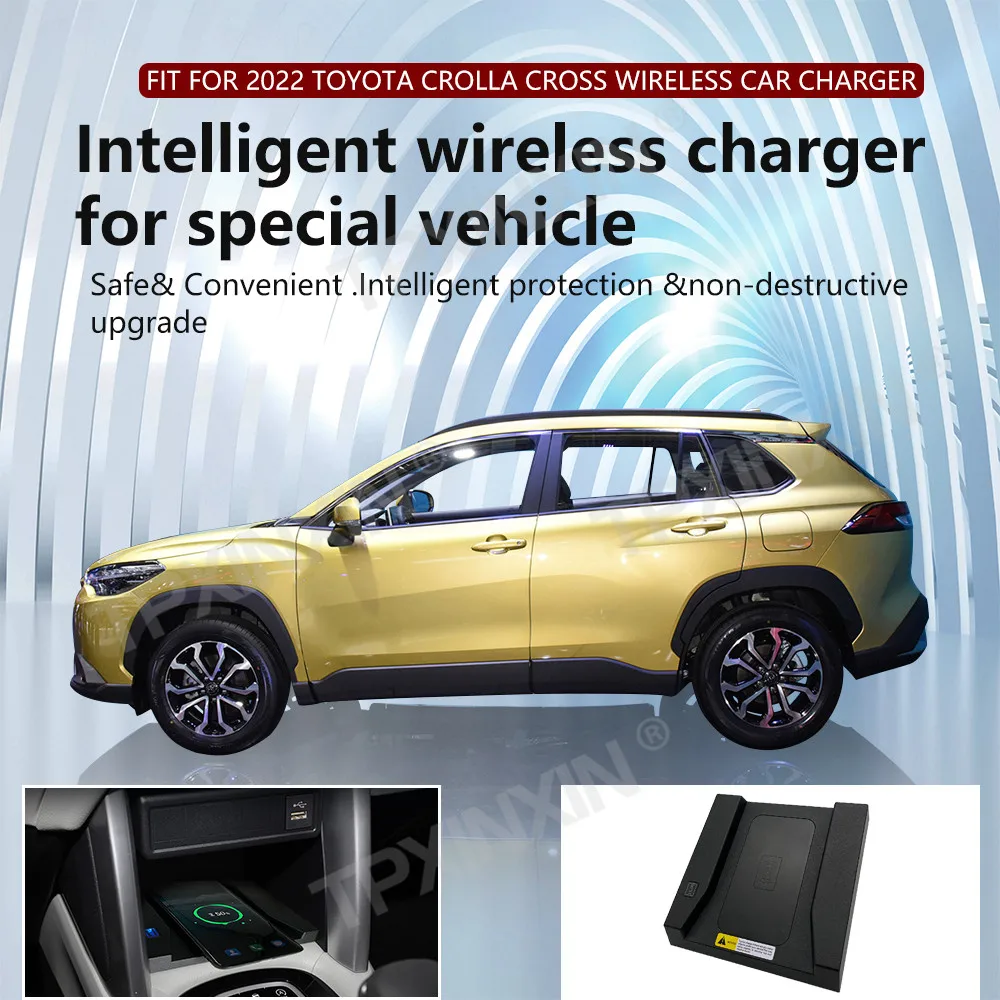 For Toyota Corolla 2022 Quick QI Car Wireless Charger Fast Charging Intelligent Infrared Mobile Phone Dashboard