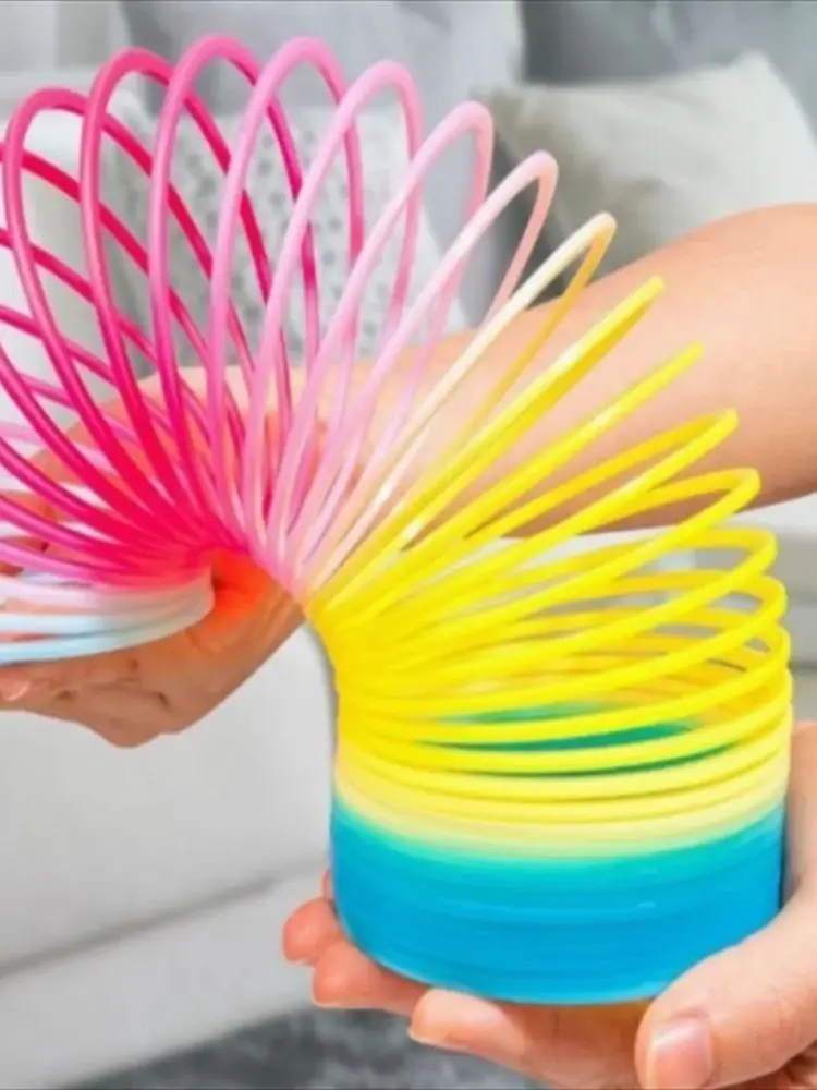 Expansion arc-en-ciel cercle amusant jouet magique développement précoce éducation pliant en plastique ressort bobine enfants créatif décomposition