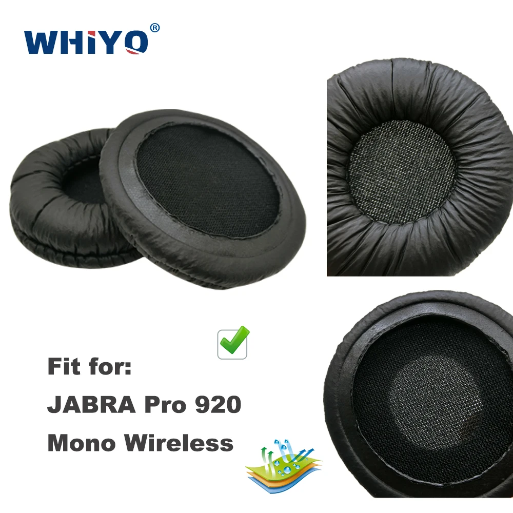 Almofadas de substituição para fone de ouvido, para jabra pro 920 mono sem fio, peças de couro, capa de manga para fone de ouvido