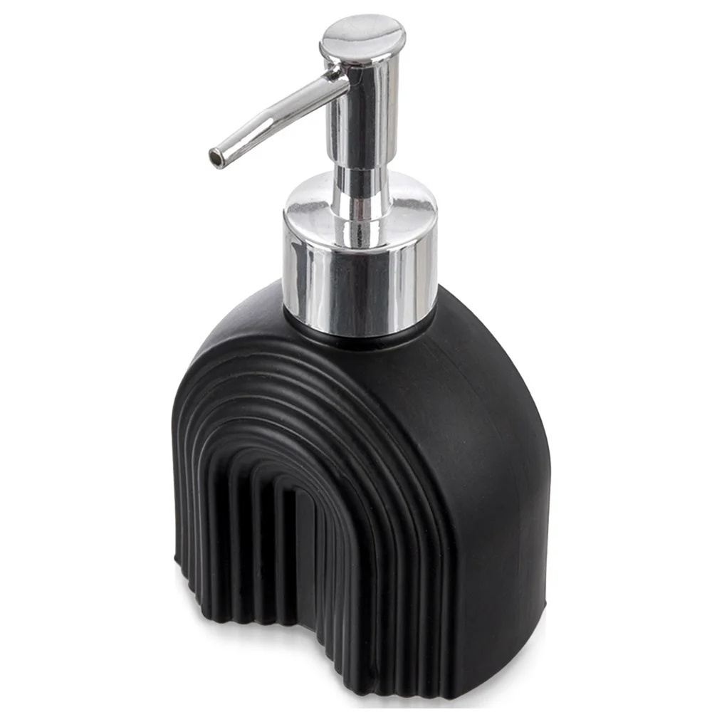 Glazen zeepdispenser zwart 180 ml