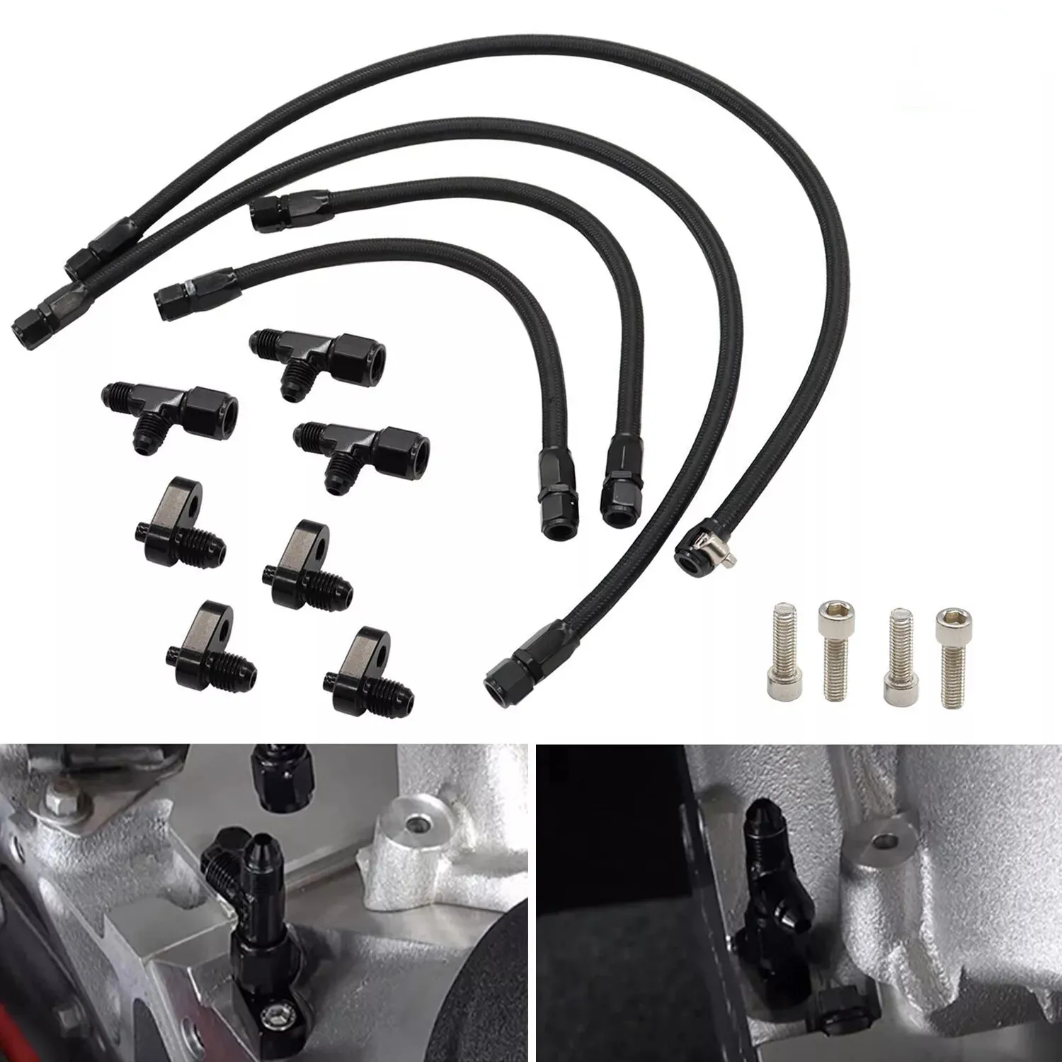 AN4 محول محرك البخار تنفيس خرطوم خط عدة الفولاذ المقاوم للصدأ مضفر خط خرطوم ل LS LSX LS1 LS2 LS6 LM7 شيفروليه بونتياك جي إم سي