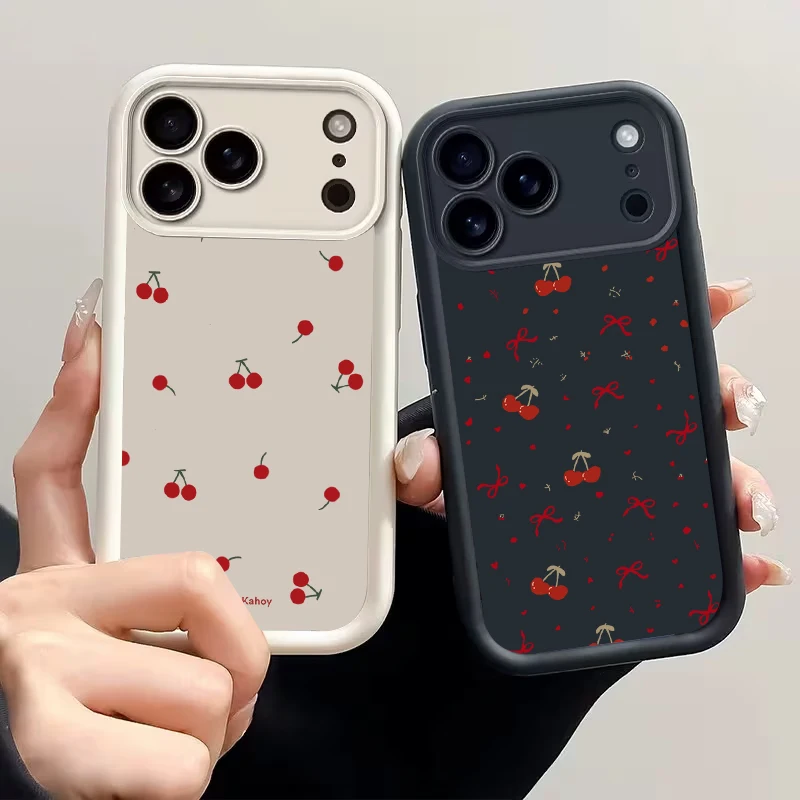 Funda Retro Atmosphere Cherry Flower para iPhone 15 16 17 14 Plus 13 12 11 Rro Max 7 8 XR XS cubierta protectora de Material Premium