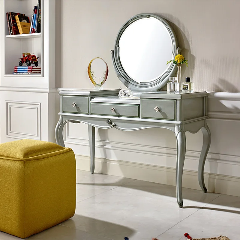 

European style solid wood dresser home French light luxury dressing table dresser bedroom furniture new furniture