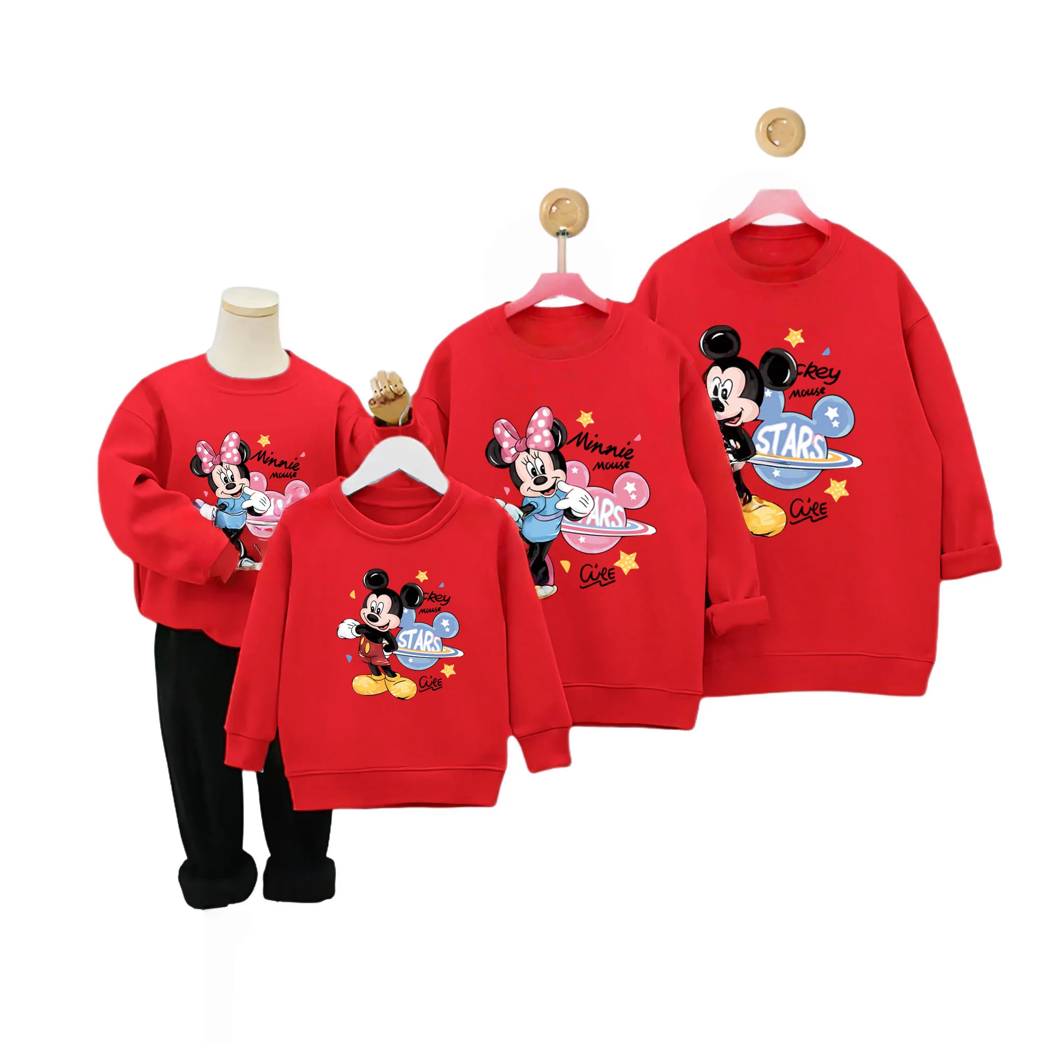 

Christmas Family Matching Mickey Print Parent-child Outfits Top Xmas Baby Mommy and Daughter Matching Clothes Boys Clothes