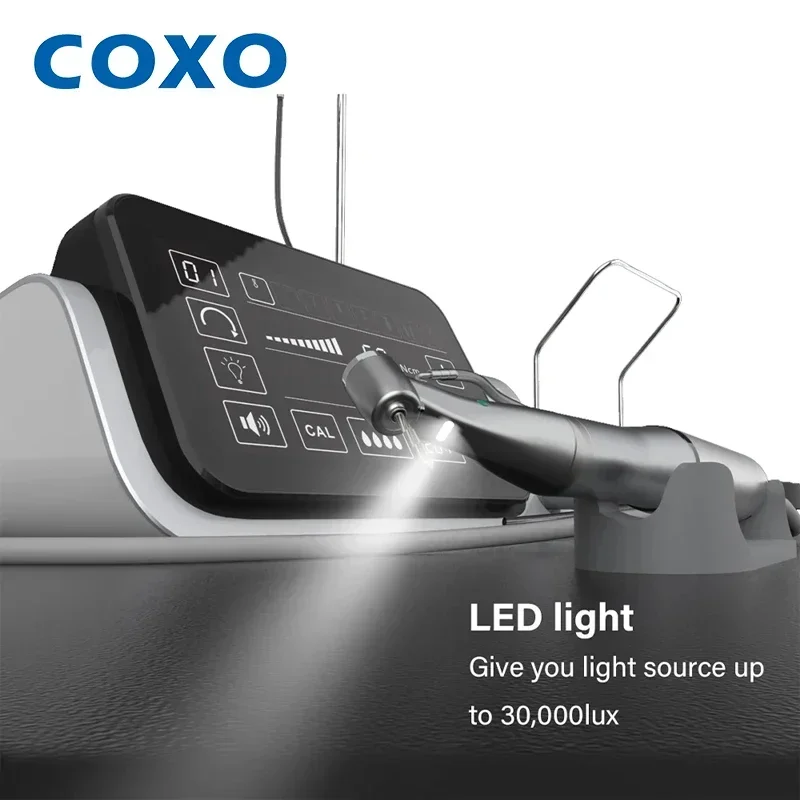COXO C-Sailor Pro Implant Motor with Fiber Optic Contra Angle Providing Bright LED Light and Powerful Irrigation System Control