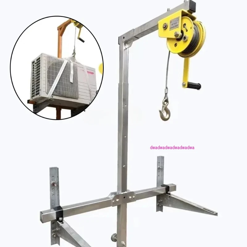 New 10/20M Galvanized Outside Installation Lifting Tool Crane Folding Self-locking Manual Winch Assembly Air Conditioner