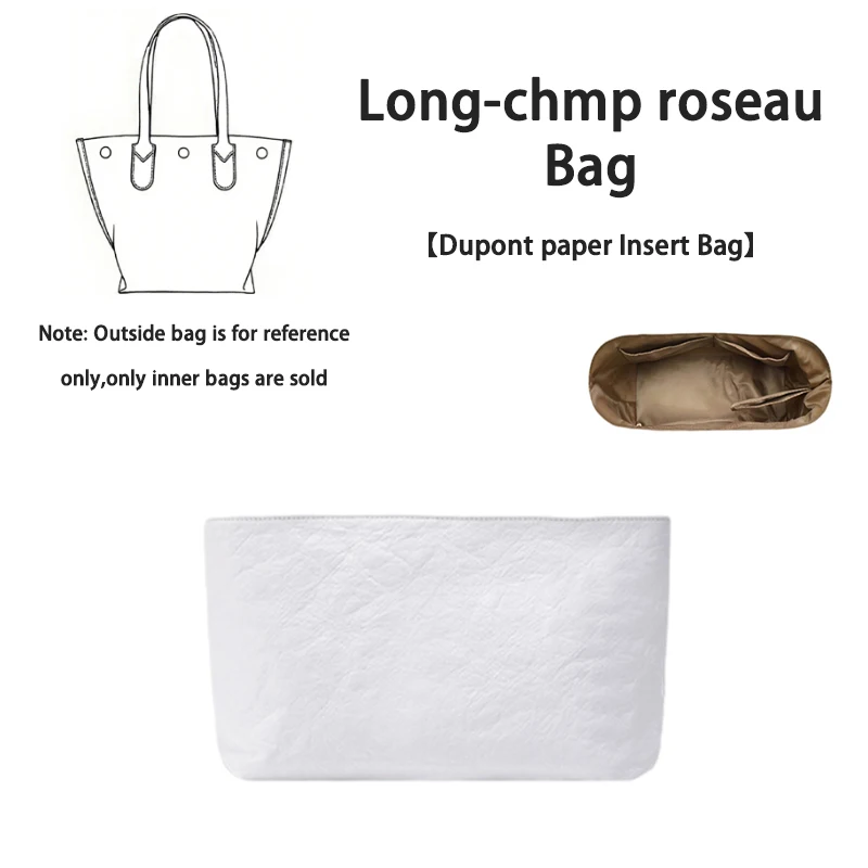 

Бумажная сумка EverToner DuPont для сумок Roseau с длинными рукавами и сумкой на молнии, внутренняя сумка для хранения косметики, сумка-вкладыш