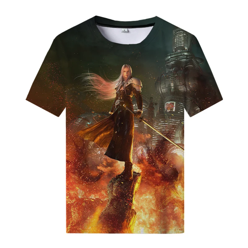 Final Fantasy VII Remake 3D Print Shirt Cool Sephiroth T Shirts For Men Women T-shirt Trend Personality T Shirt