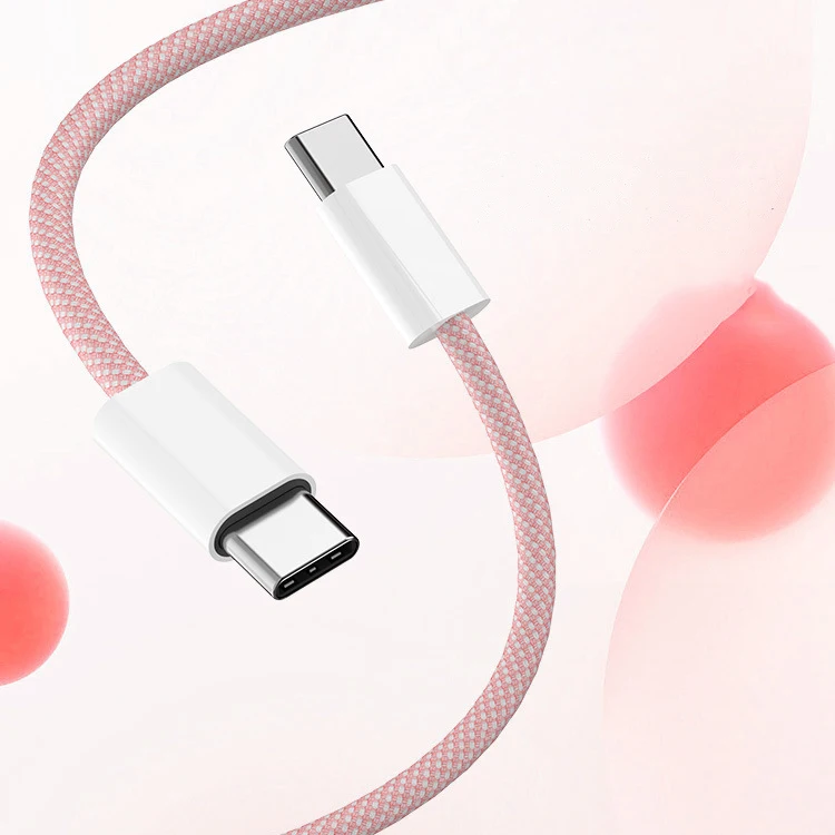 USB-C auf Typ C Farbkabel für PD 60 W Apple iPhone 15 Schnellladung für Samsung Huawei Xiaomi Typ C Webkabelzubehör