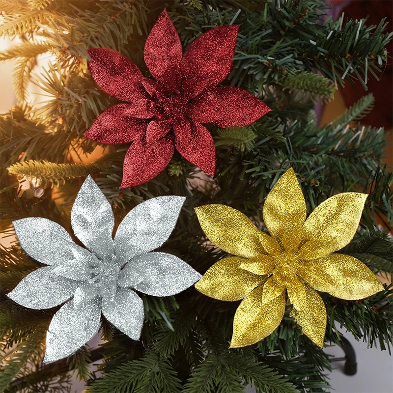 5/10 peças de flores artificia - Christmas Wreath Fake avaliação e preço