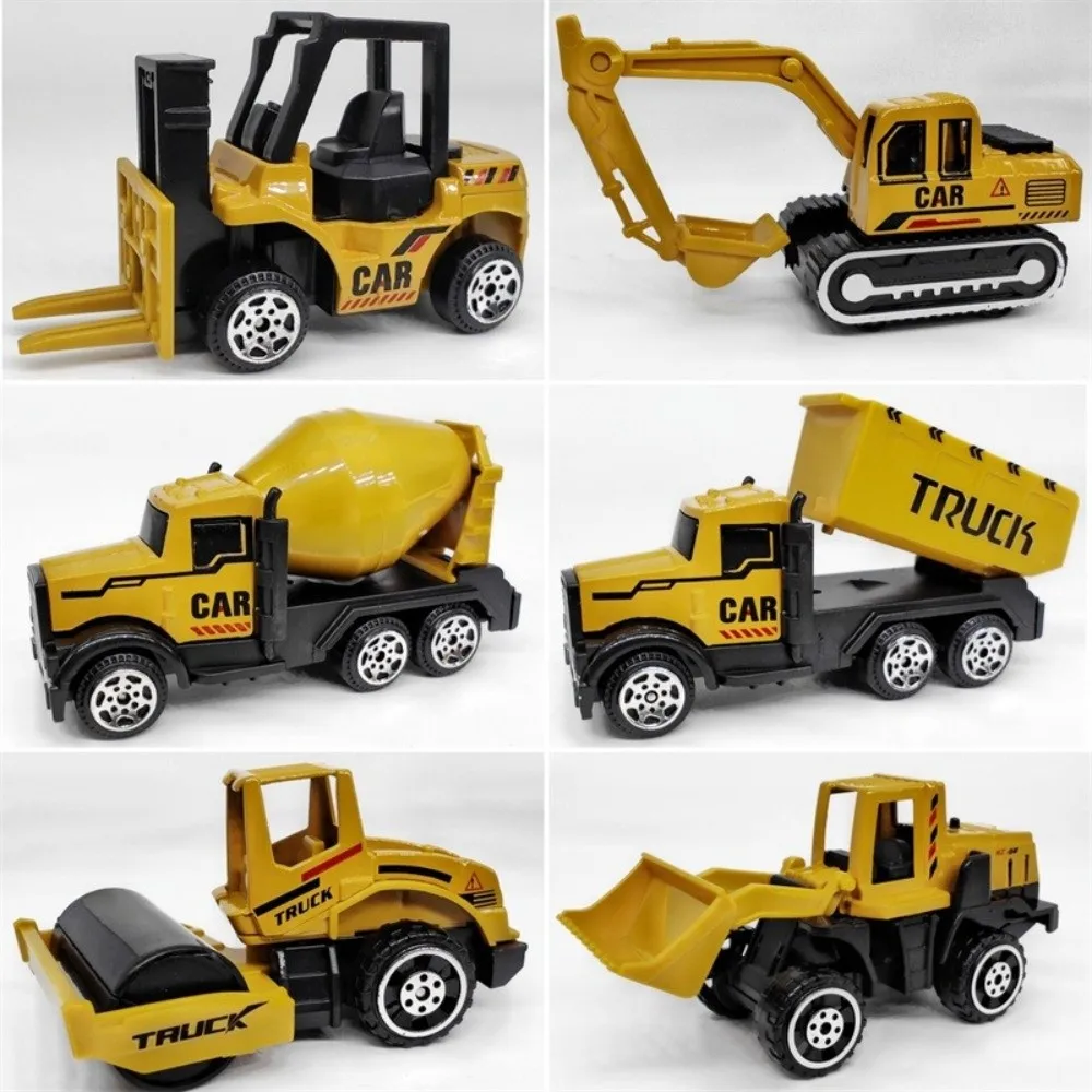 6pcs/set Alloy Engineering Vehicles Set Diecast Alloy Simulation Truck Set Classic Construction Vehicle Set Gift