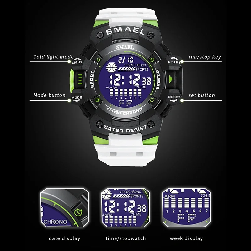 SMAEL8050  Army led Digital wrist Stopwatches for male relogio masculino Watches Mens Watch Military Water resistant Sport watch