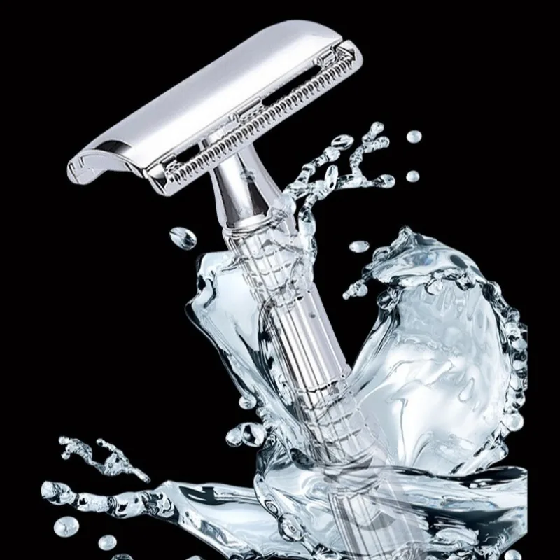 Double Edge Safety Razor with Twist Open Design, Wet Shaving Shaver for Men Women, Includes Storage Box