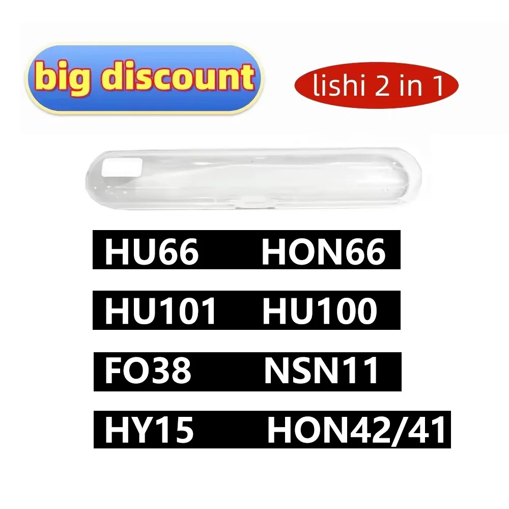 Decodificador Lishi HU66 2 en 1, herramienta Lishi HU66 HON66 HU101 HU100 FO38 NSN11 HON42/41 HYN14R/HY15