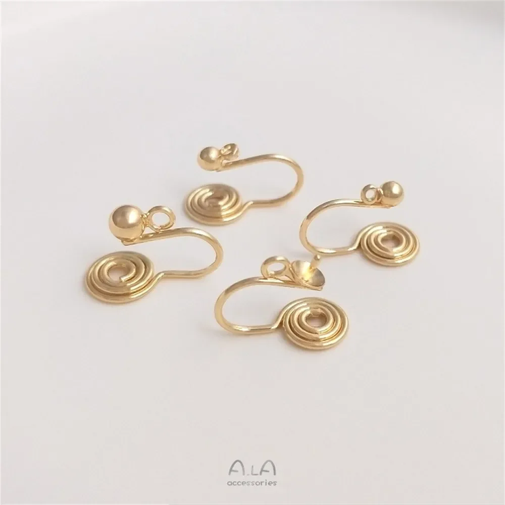 

14K Gold-plated Pierced Ears with Rings Mosquito Coils Silicone Ear Clips DIY Ear Accessories E154