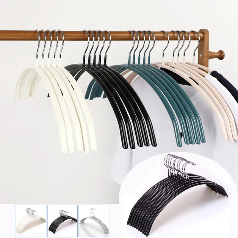 

10PCS Black Clothes Hanger,Thickened Curved Hanging Rack for Coat Sweater,Non-Slip Suit Organizer Hangers for Storage Display